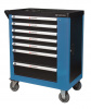 Тележка инструментальная 7-ми полочная (синяя), с дополнительной боковой секцией, 600х840х980 (полки. Большой выбор на сайте Трейдимпорт